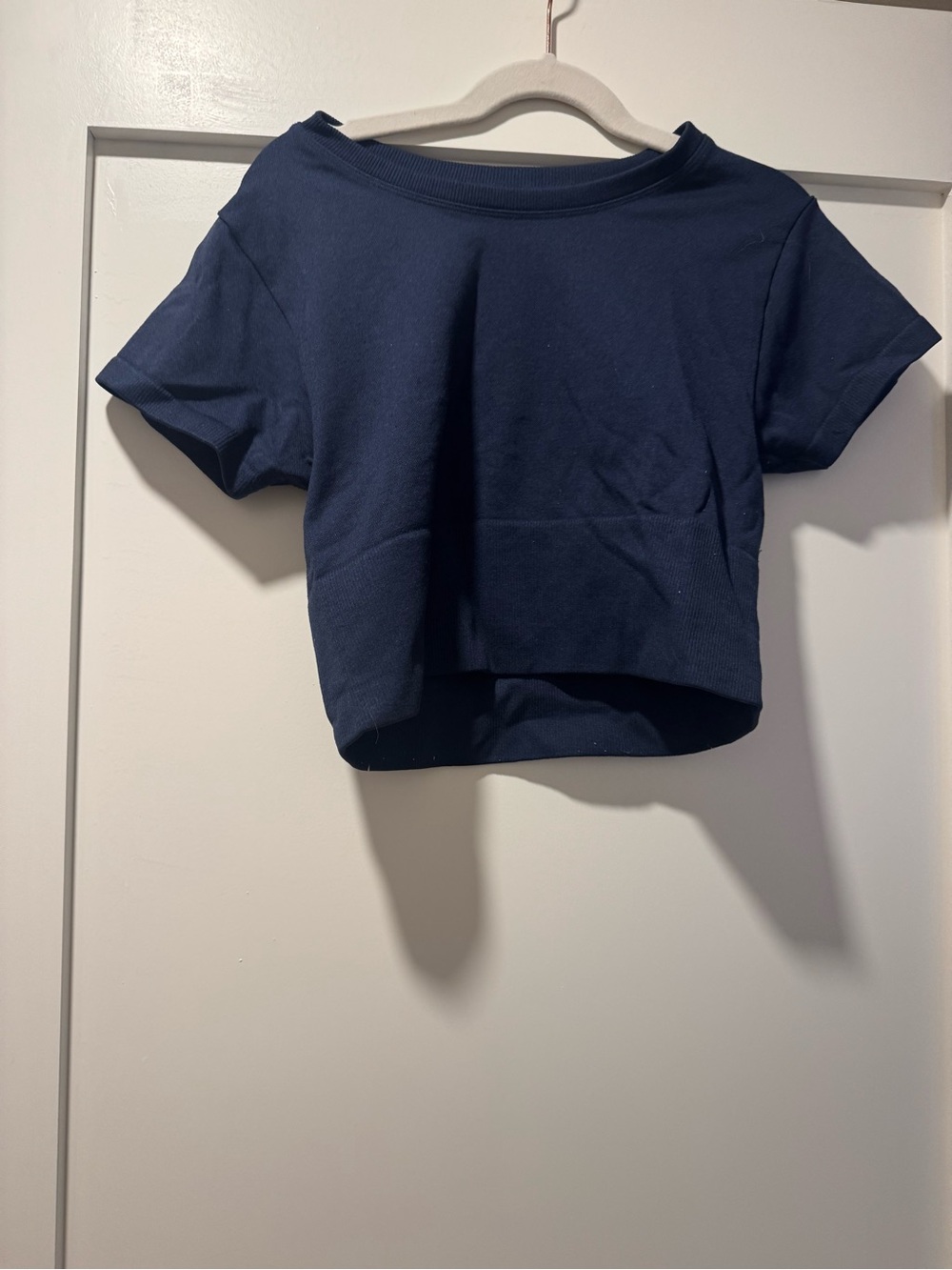 OFFLINE By Aerie Sidewalk Seamless Cropped T-Shirt in Royal Navy